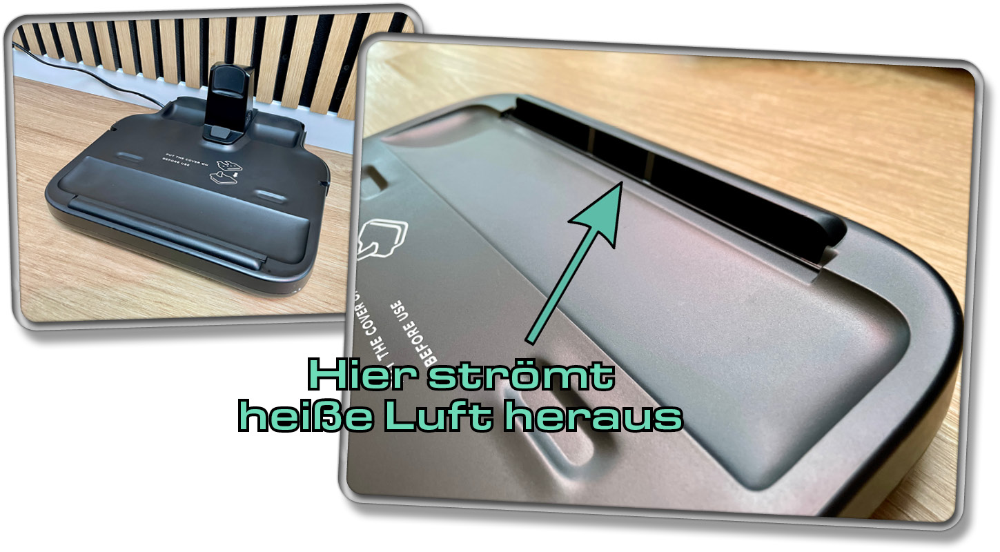 Nach jeder Moppwäsche wird eine Heißlufttrocknung gestartet