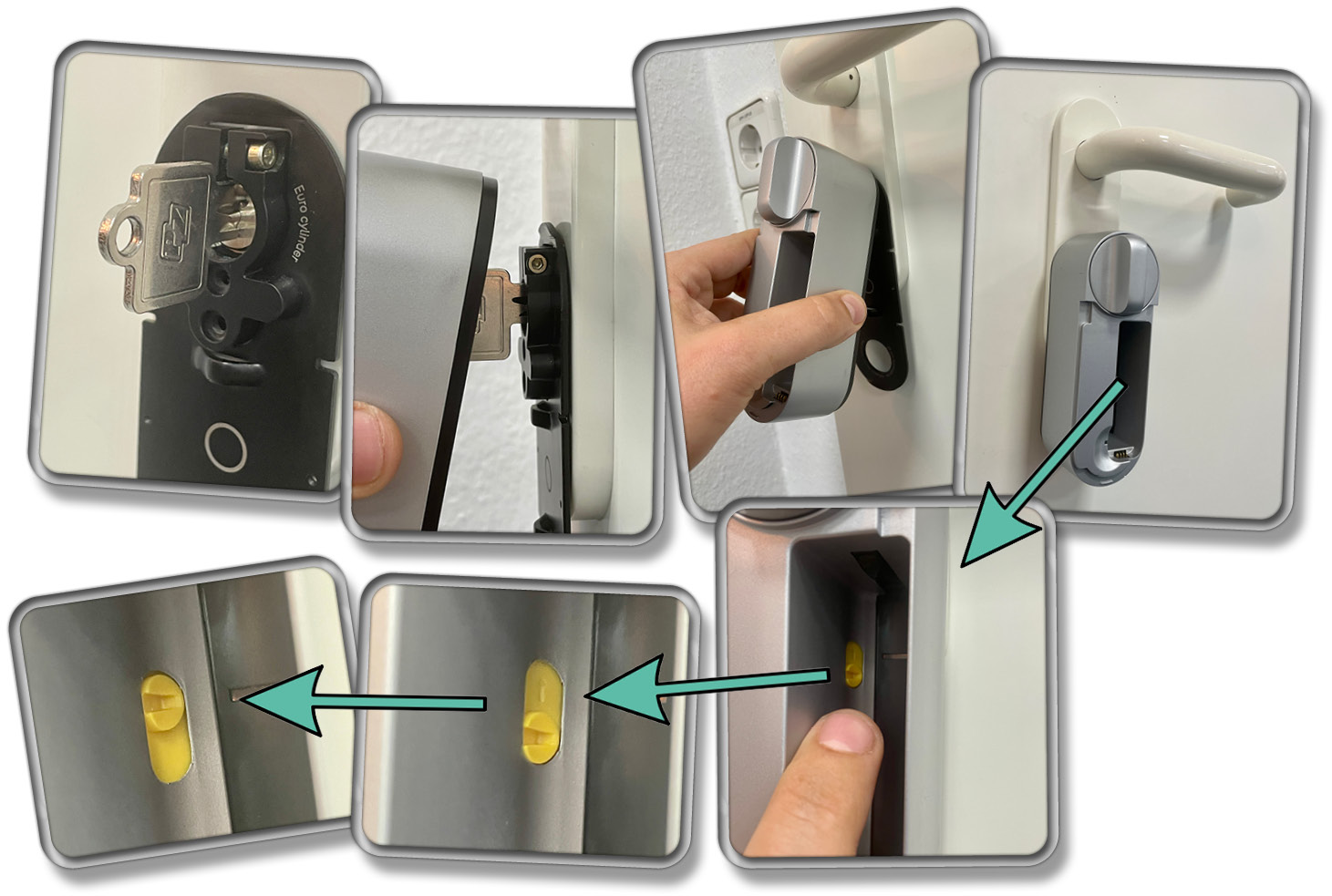 So leicht lässt sich das Smart Lock auf der Grunplatte montieren