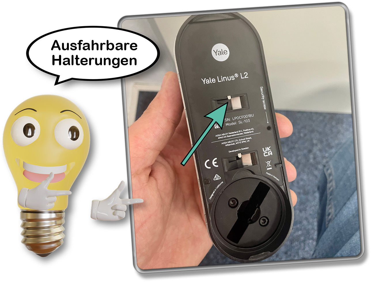 So sieht es auf der Rückseite des smarten Schlosses aus
