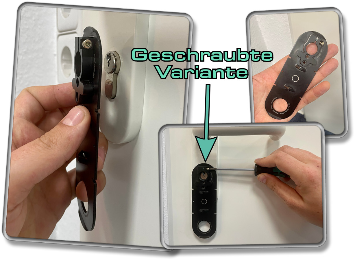 Wir haben uns im Test für die geschraubte Variante der anbringung der Grundplatte entschieden.