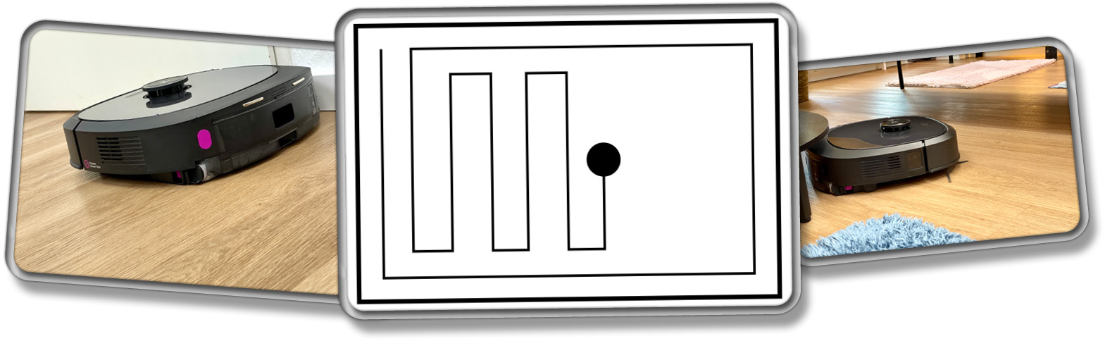 Zuerst umfährt er den Randbereich, dann kehrt er in die Mitten ein