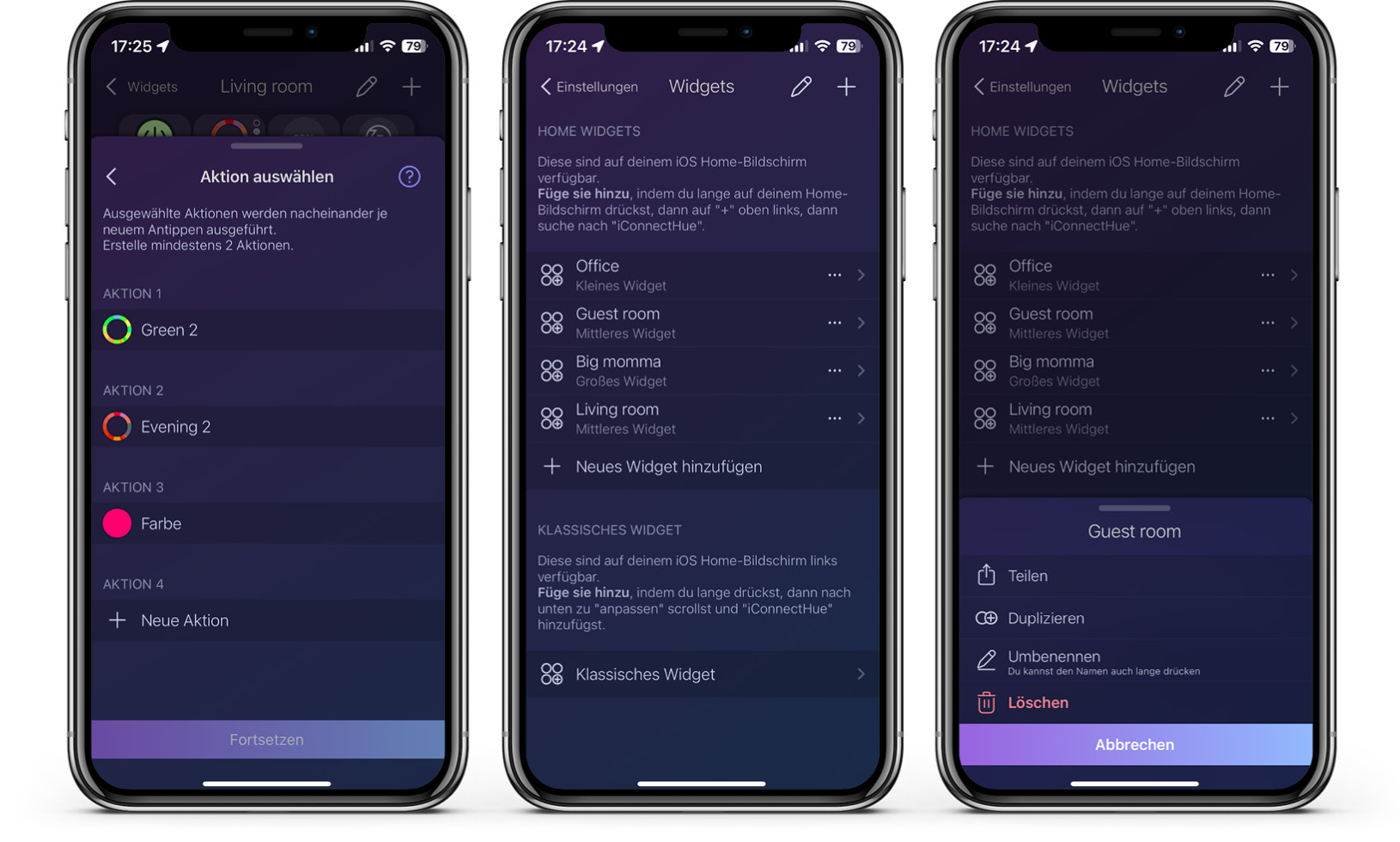 iConnectHue - ActionEditor & Widgets