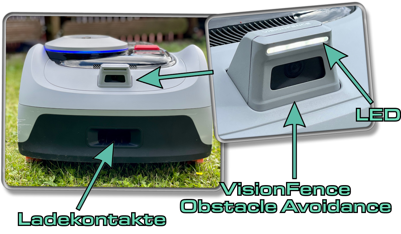 Auf der Front befindet sich die VisionFence Obstacle Avoidance, die Hindernisse erkennt und umfährt
