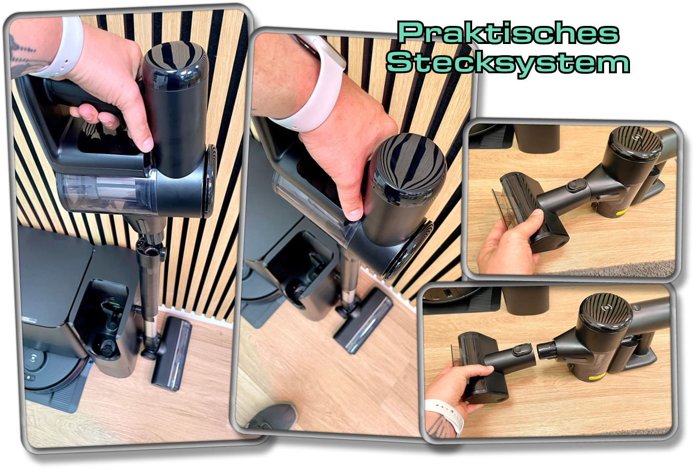 Dank des praktischen Stecksystems ist Zubehör in Windeseile gewechselt
