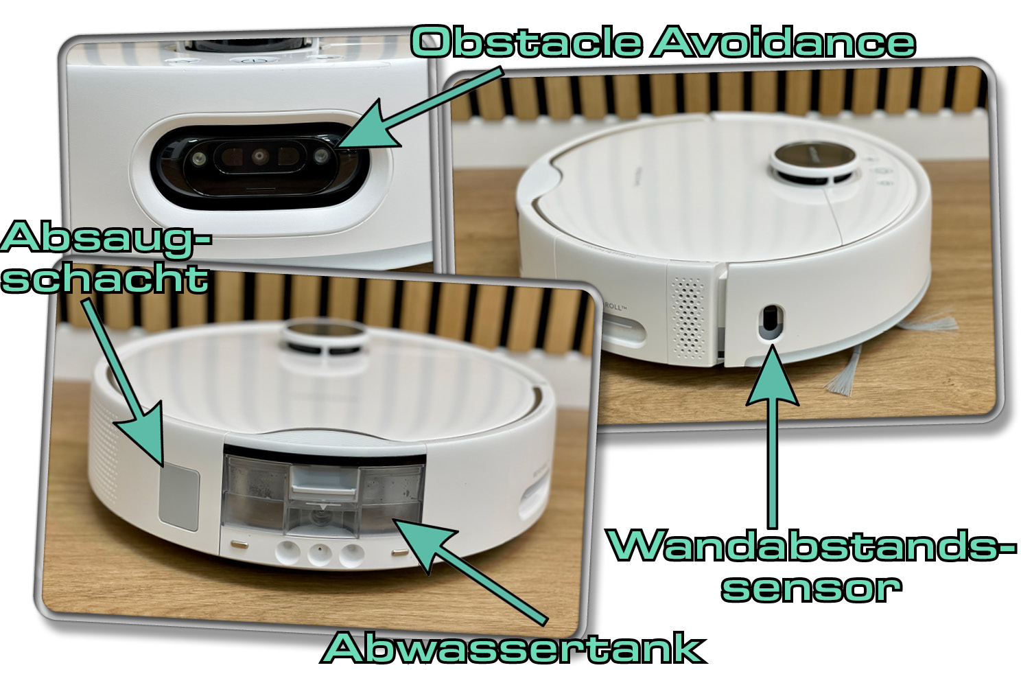 Das befindet sich auf der Front, der Seite und auf dem Heck des SwitchBot S10