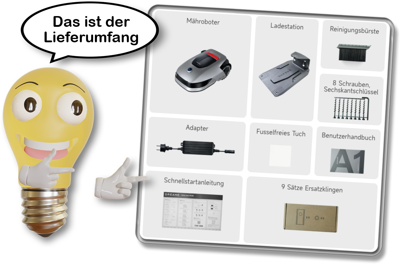 Das ist der Lieferumfang des Dreame A1