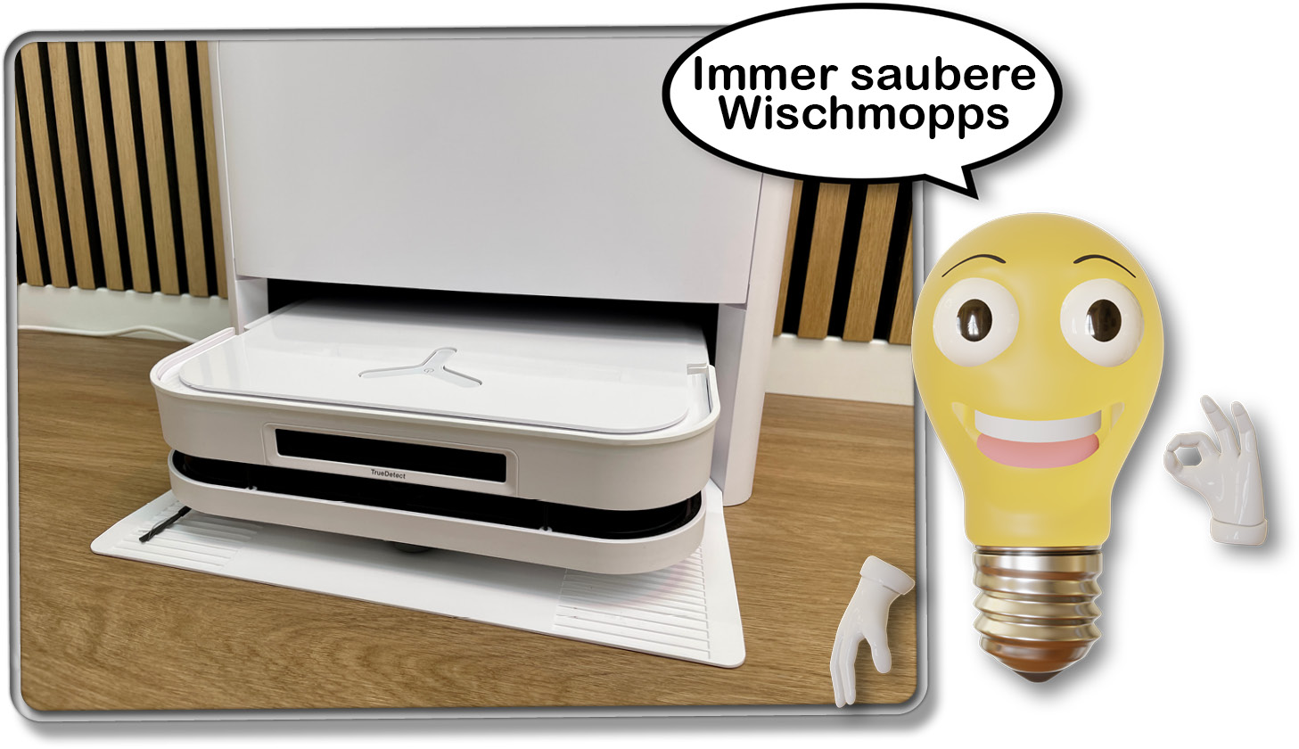 Der ECOVACS DEEBOT X5 OMNI reinigt während und nach jeder Aufgabe seine Wischmopps selbstständig mit heißem Wasser