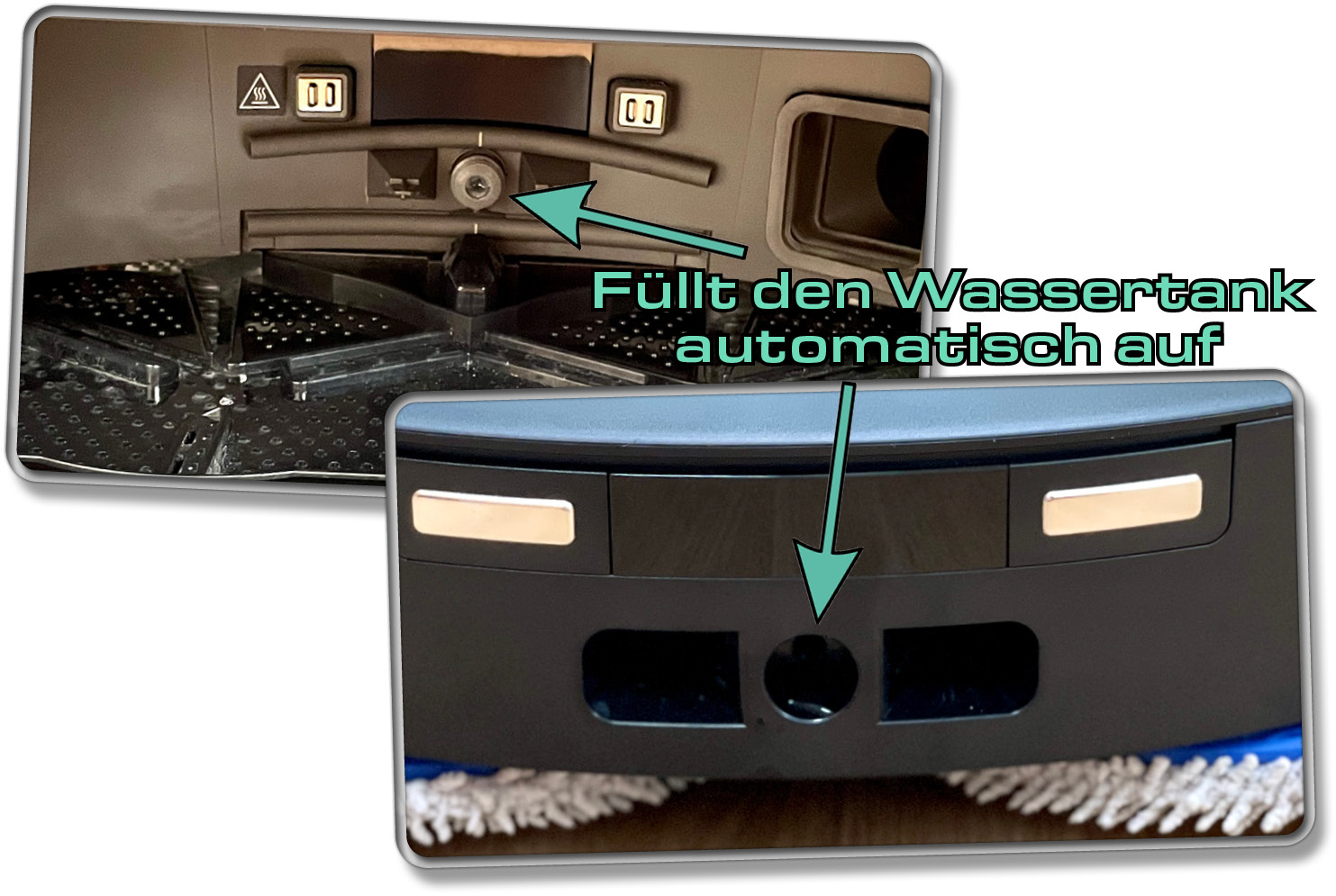 Der Wassertank im ECOVACS DEEBOT T30S COMBO COMPLETE wird stets von der Station befüllt