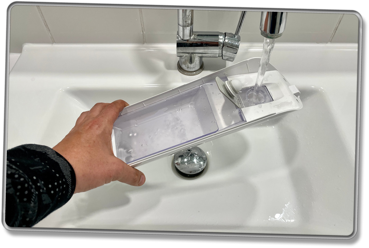 Der Wassertank wurde von mir stets wieder befüllt nach der Arbeit