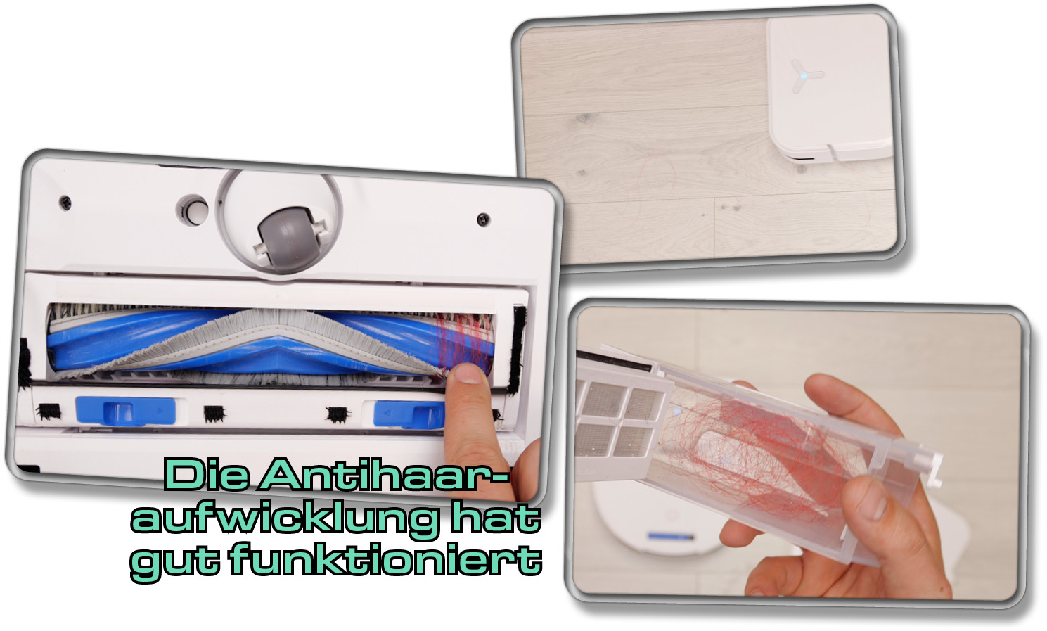 Die Antihaaraufwicklung des ECOVACS DEEBOT X5 OMNI hat ihren Dienst geleistet