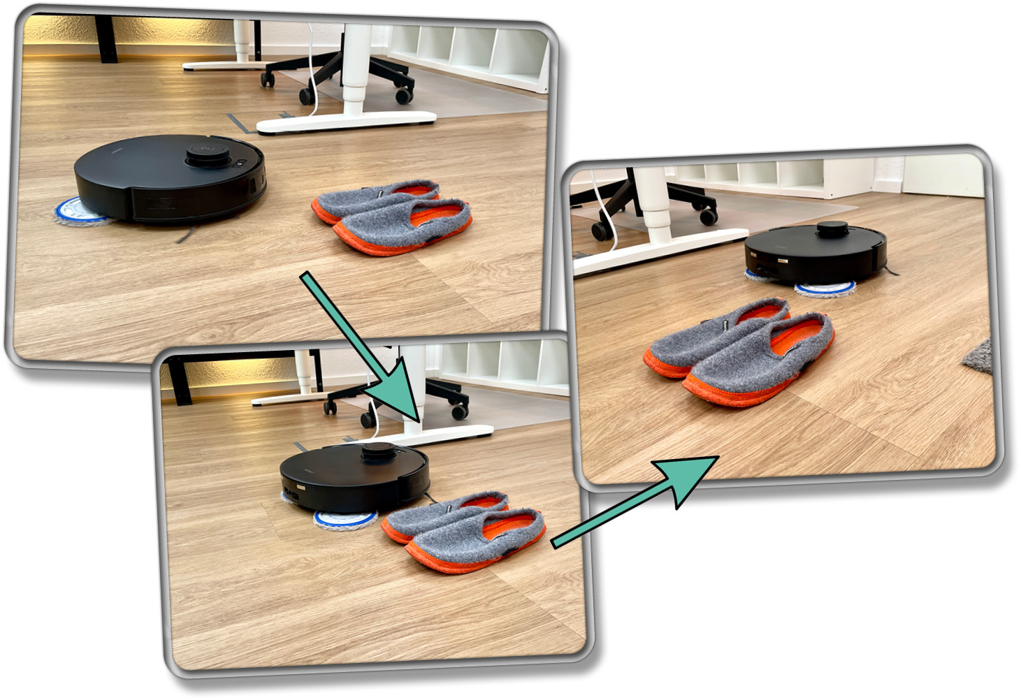 Die Hinderniserkennung funktioniert ordentlich, wenn sie auf Fein eingestellt ist