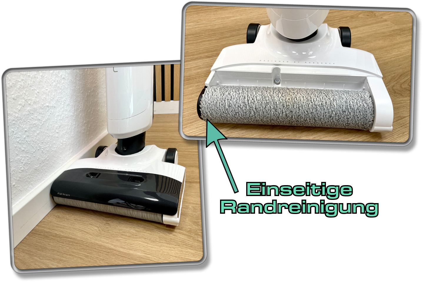 Die Randreinigung des Roborock Flexi Lite ist eine einseitige Angelegeneheit