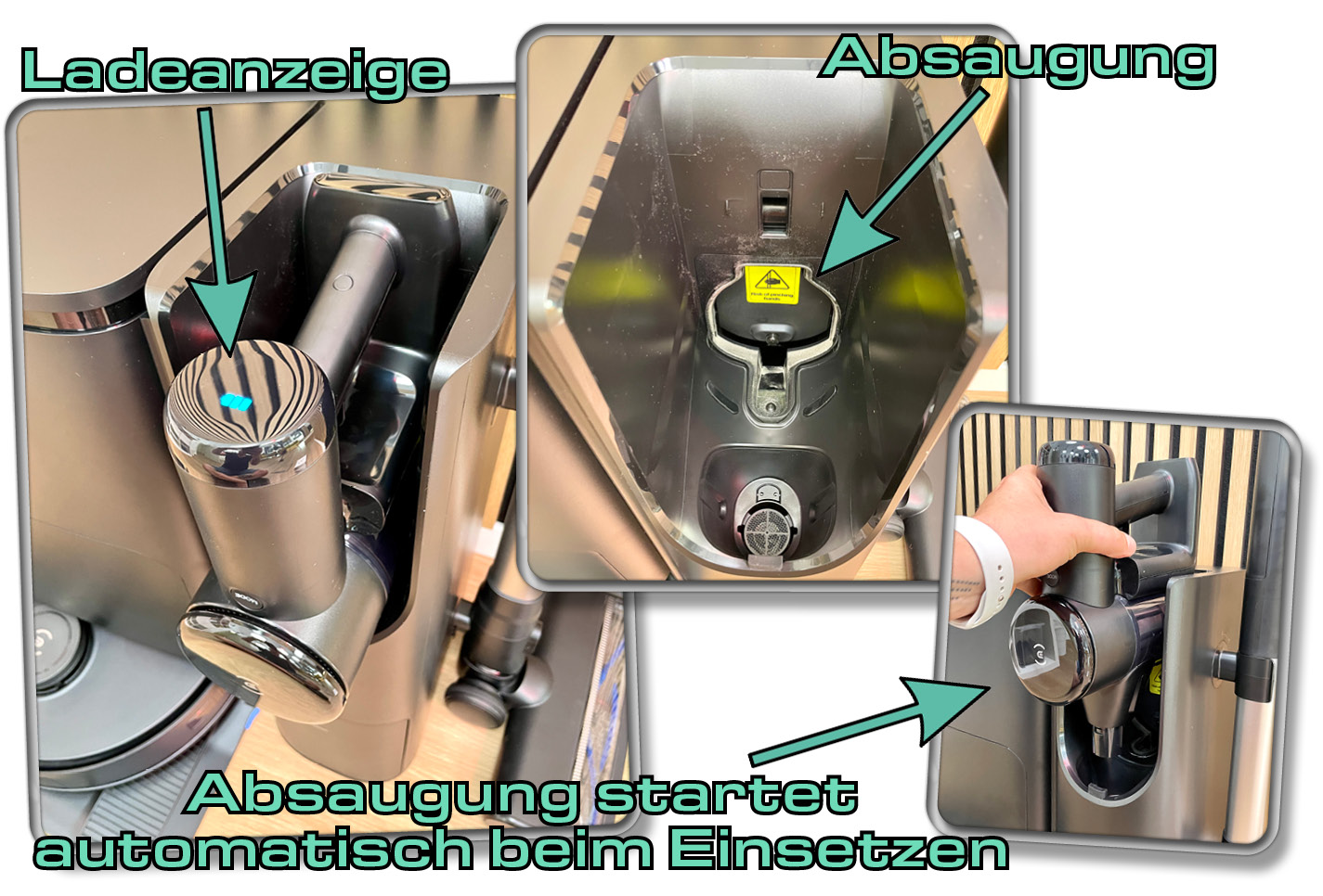 Die Station des ECOVACS DEEBOT T30S COMBO COMPLETE besitzt zusätzlich eine Lade- und Absaugstation für den Akkustaubsauger