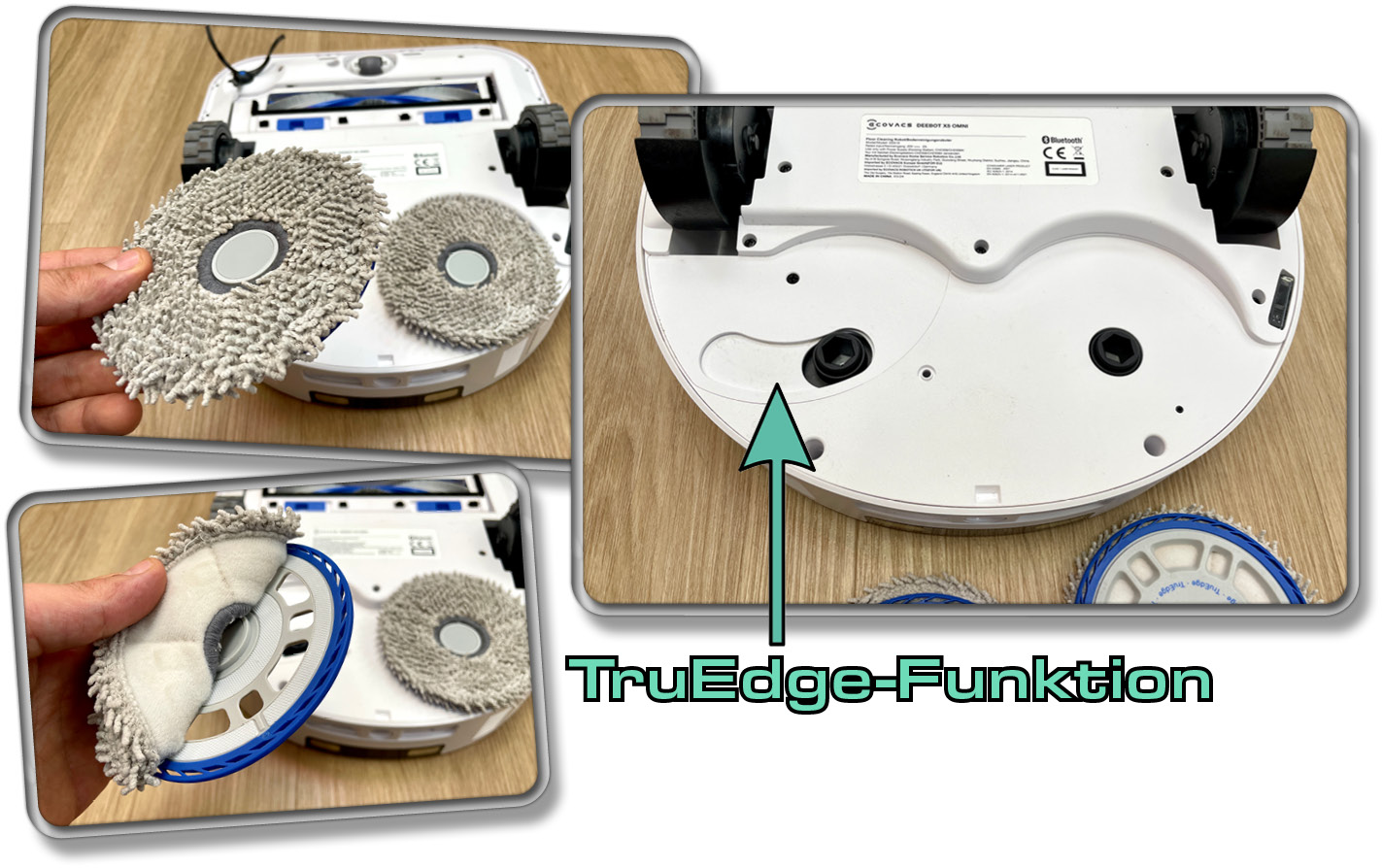 Die Wischmopps des ECOVACS DEEBOT X5 OMNI sind etwas kleiner als die, der Vorgänger