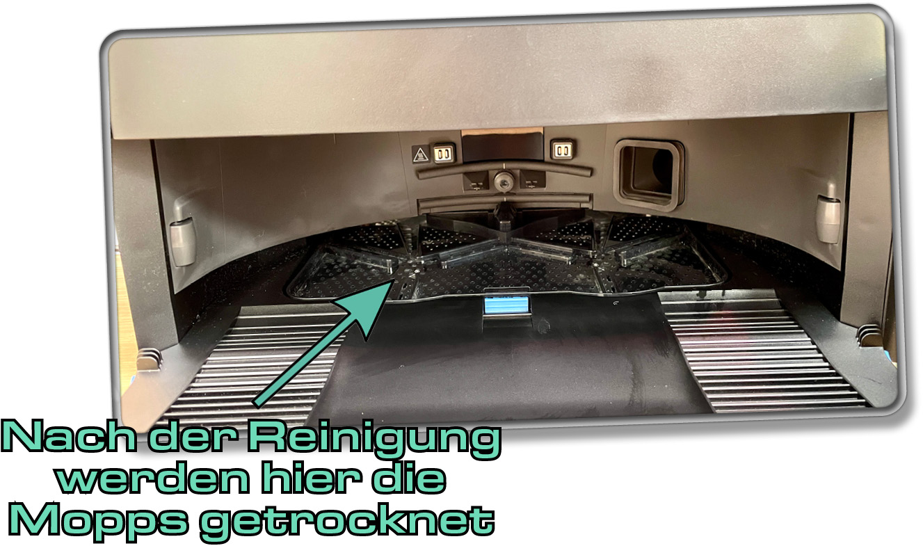 Die Wischmopps werden nach jeder Moppwäsche mit heißer Luft getrocknet