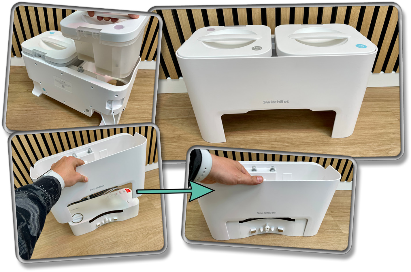 Die externen Wassertanks sind dafür da, falls man keine Möglichkeit des Sanitäranschlusses besitzt. Sie sind optional erhältlich.