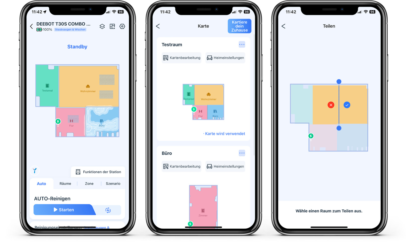 ECOVACS DEEBOT T30S COMBO COMPLETE - App - Karte