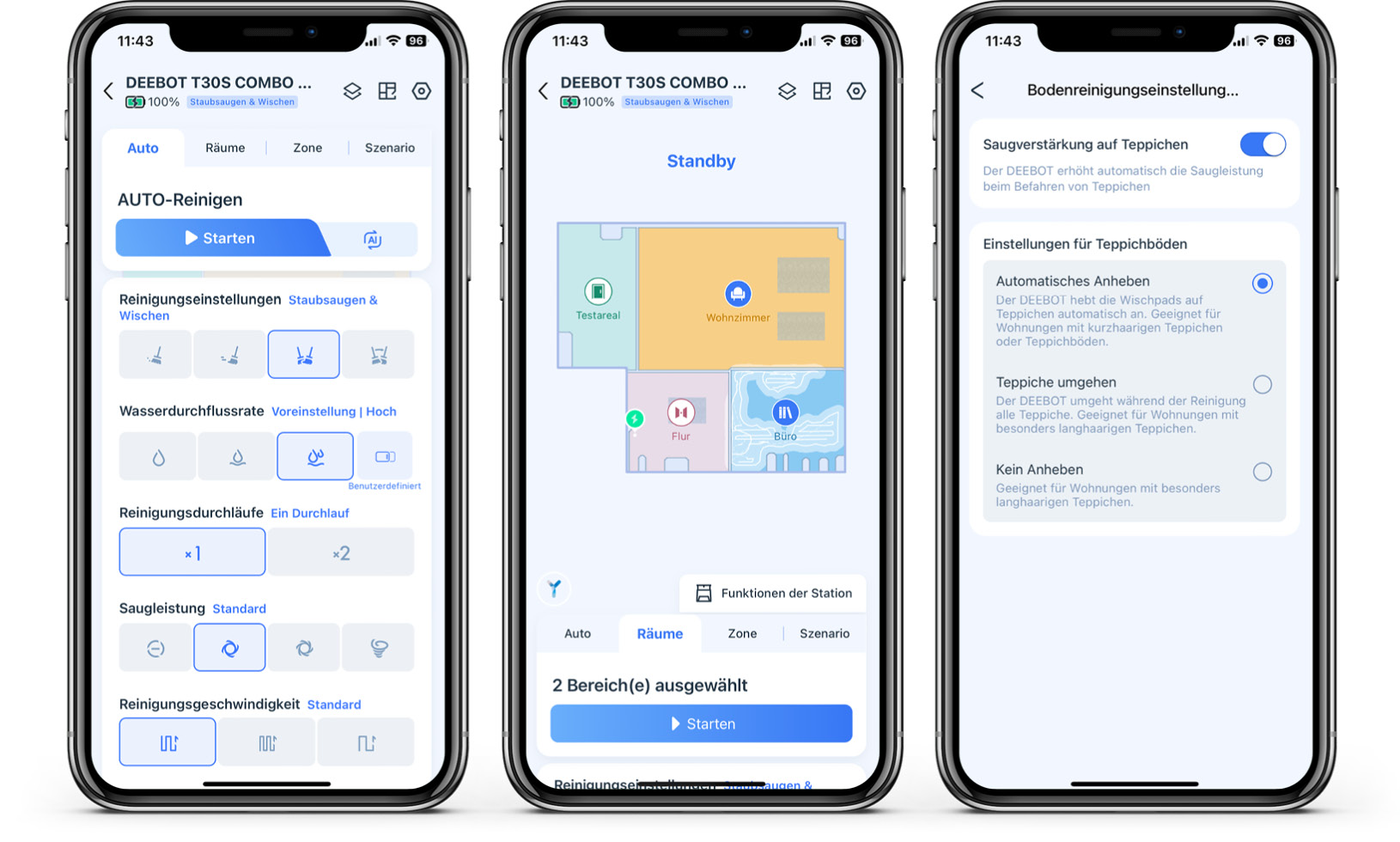 ECOVACS DEEBOT T30S COMBO COMPLETE - App - Reinigung