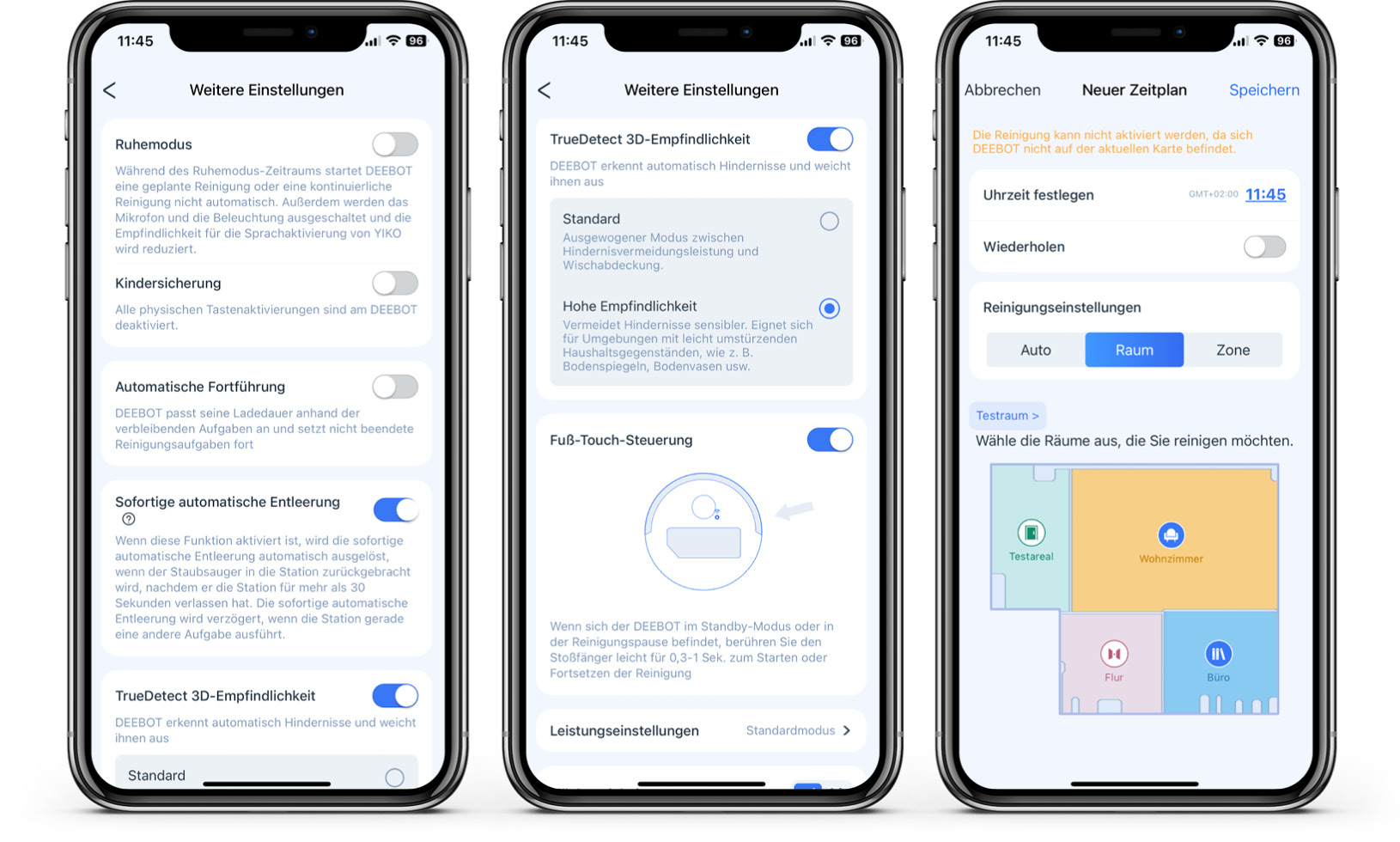 ECOVACS DEEBOT T30S COMBO COMPLETE - App - Robotereinstellungen