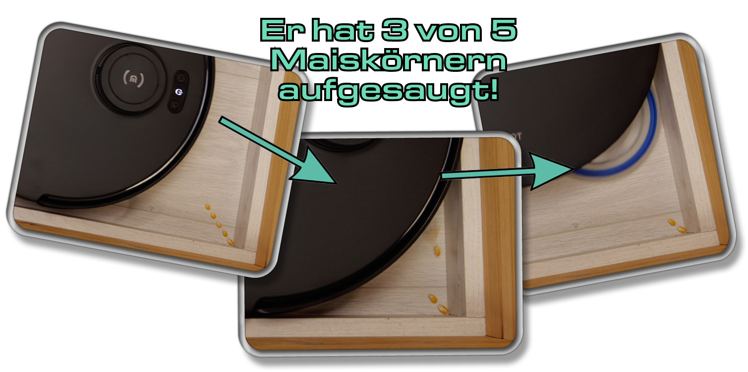 ECOVACS DEEBOT T30S COMBO COMPLETE - Die gemessene Saugleistung in Ecken