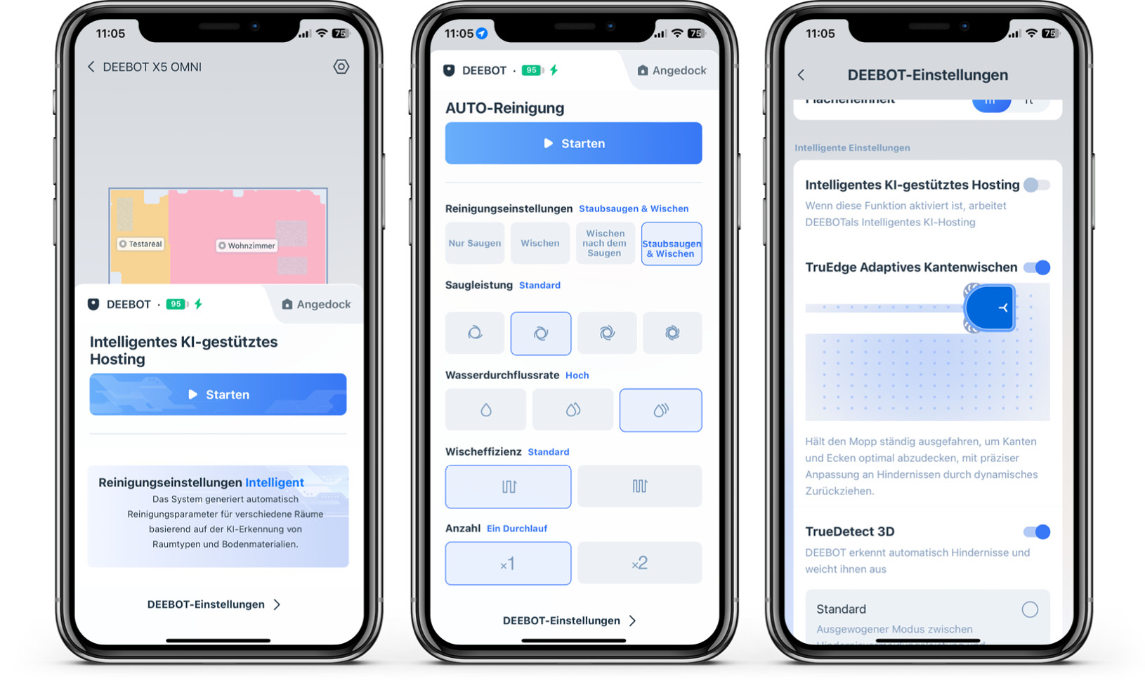 ECOVACS DEEBOT X5 OMNI - App - Reinigung