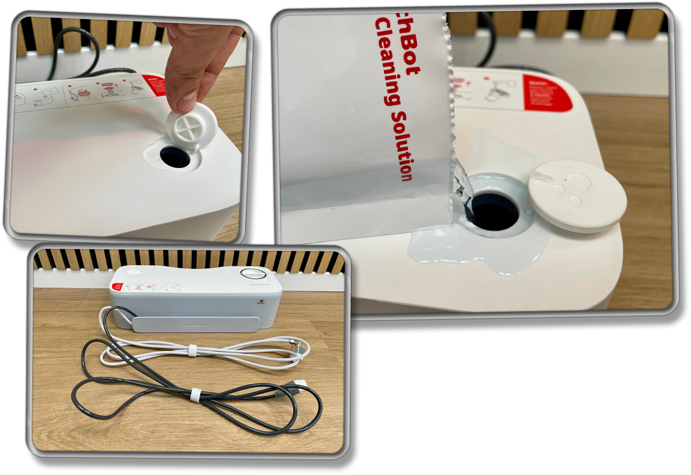 Hier wird Reinigungsmittel des Herstellers eingefüllt