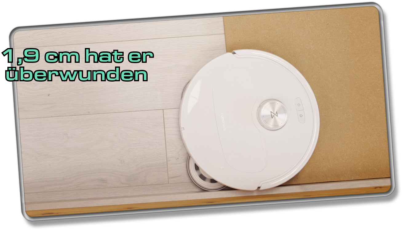 Im Hinblick auf die Steigfähigkeit, hat der Roborock Qrevo Master 1,9 cm überwunden