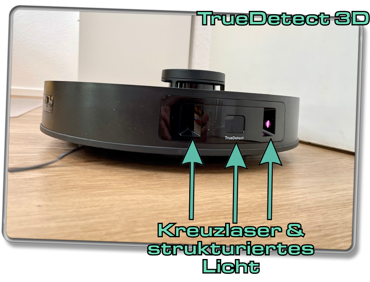 In der Front des ECOVACS DEEBOT T30S COMBO COMPLETE befindet sich die TrueDetect 3D Obstacle Avoidance