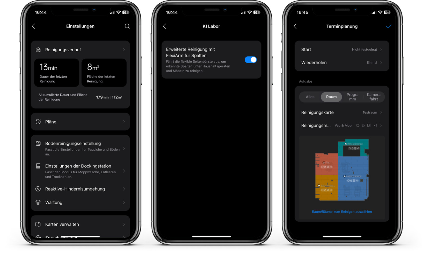 Roborock Qrevo Master - App - Einstellungen & Protokolle