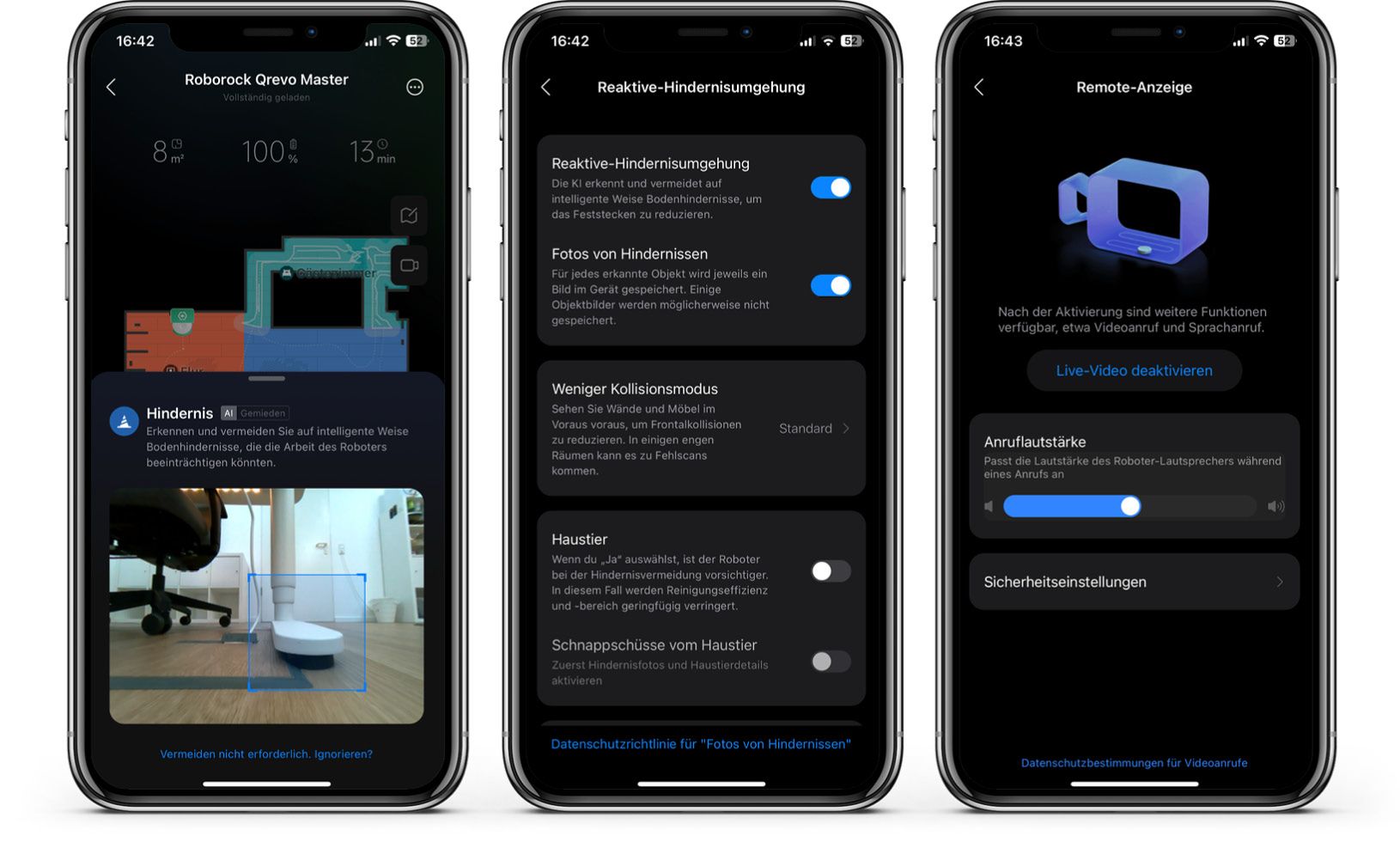 Roborock Qrevo Master - App - Obstacle Avoidance & Kamerabild