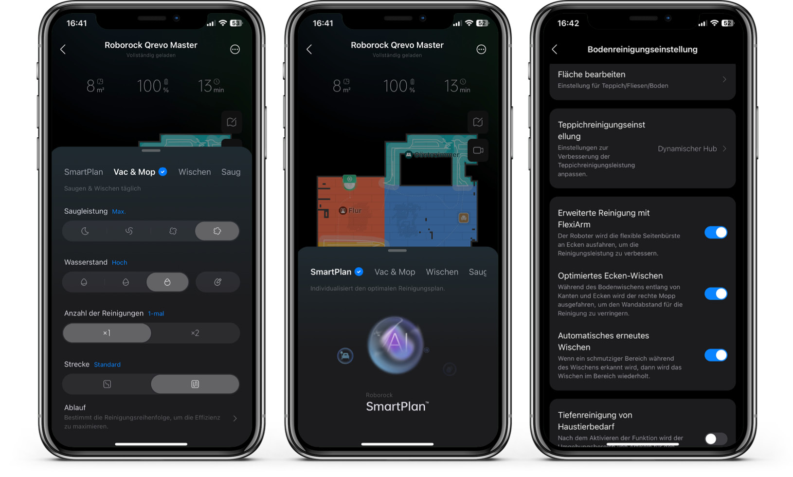 Roborock Qrevo Master - App - Reinigung