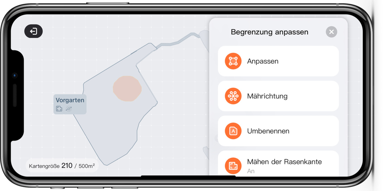 Segway Navimow i105 - App - Anpassungen