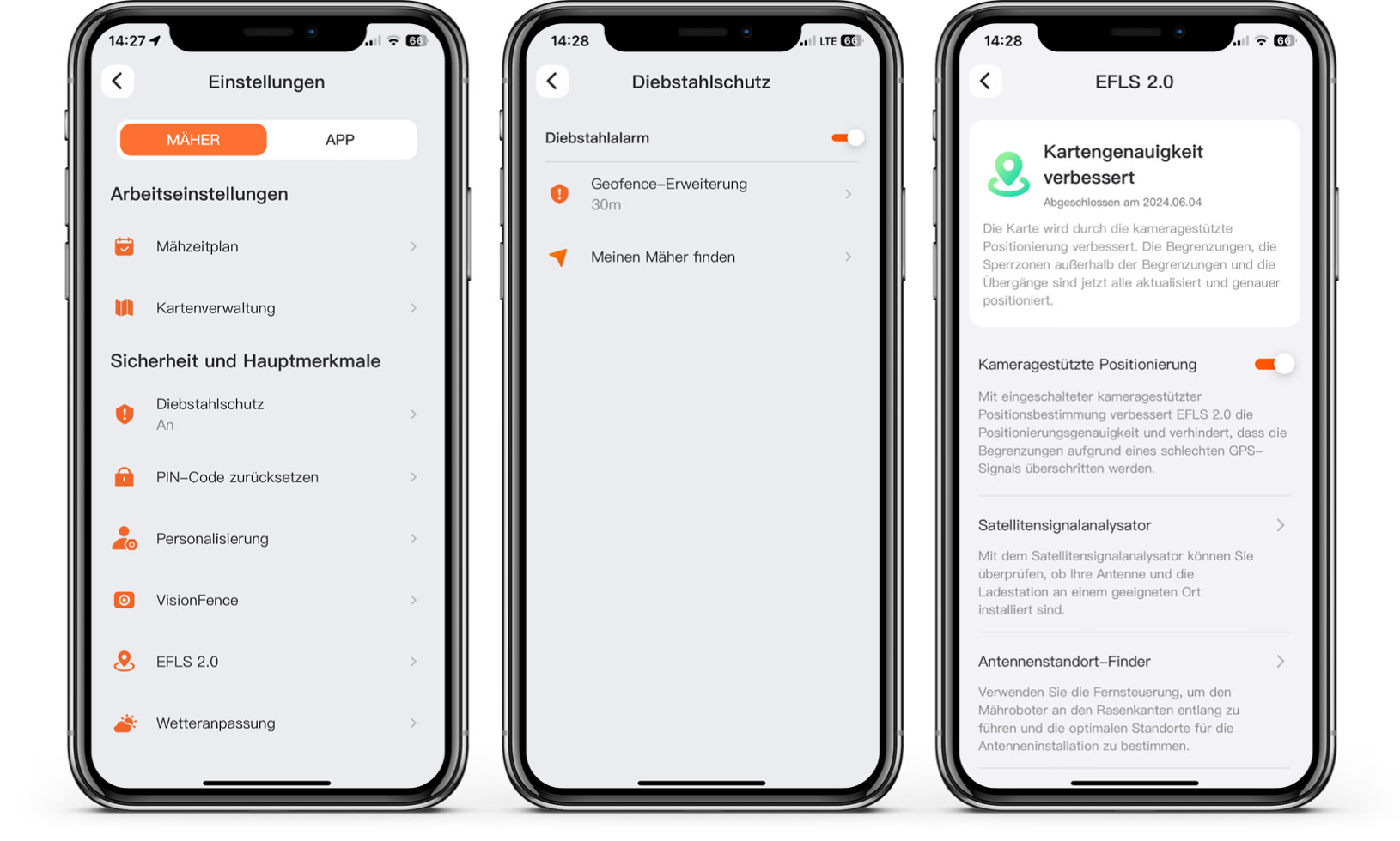 Segway Navimow i105 - App - Einstellungen
