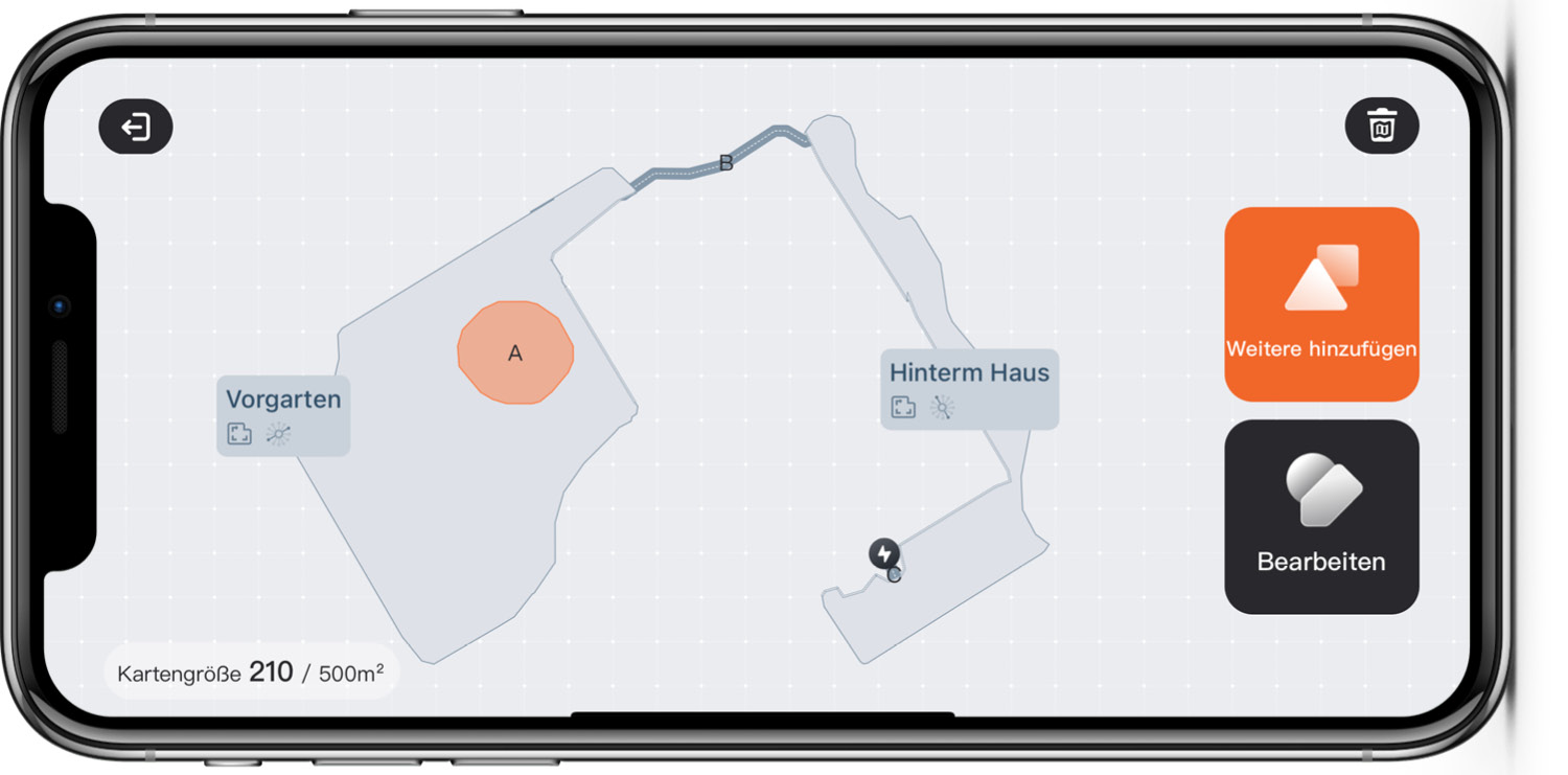 Segway Navimow i105 - App - Karte verwalten