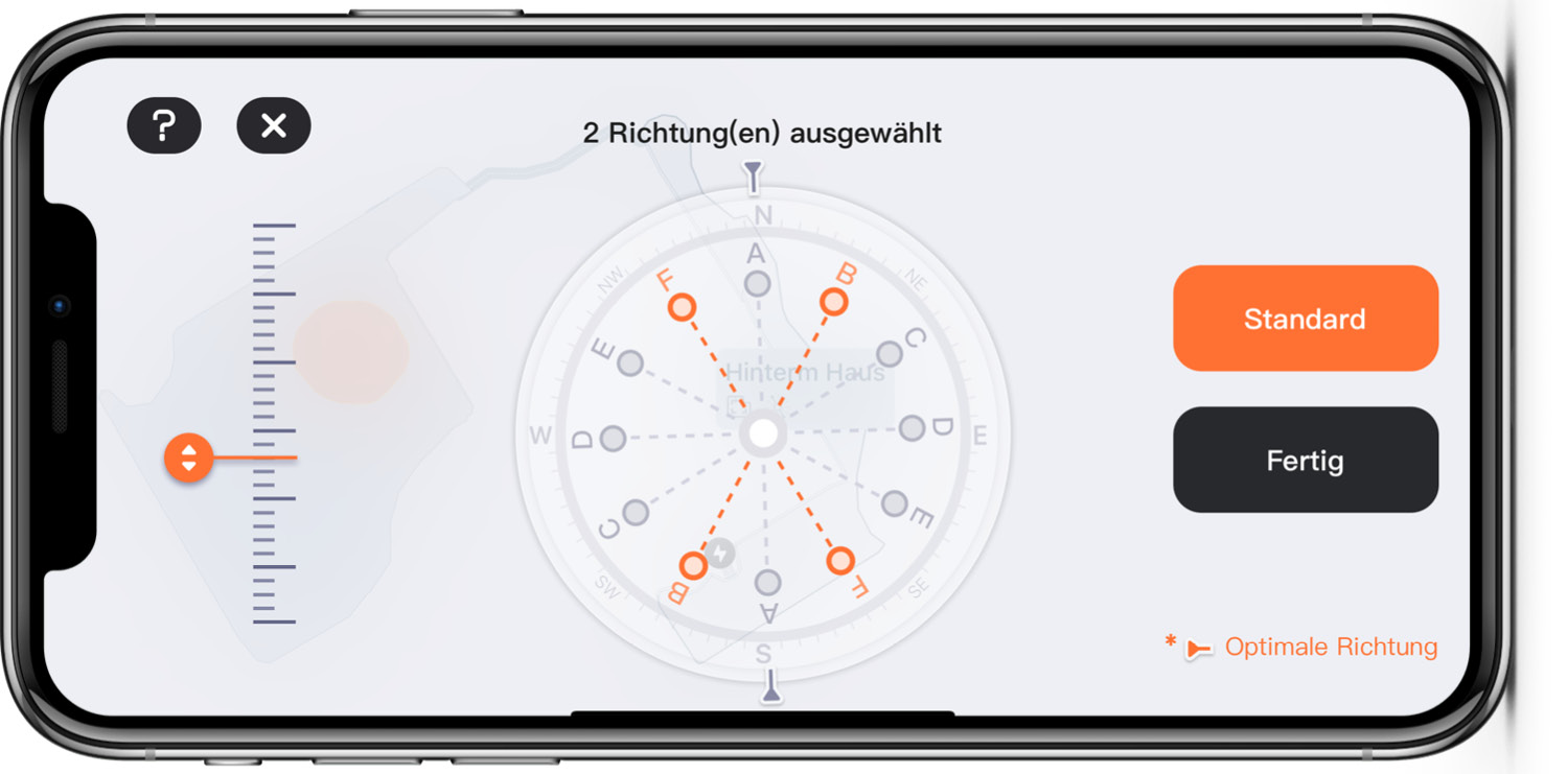 Segway Navimow i105 - App - Mährichtung