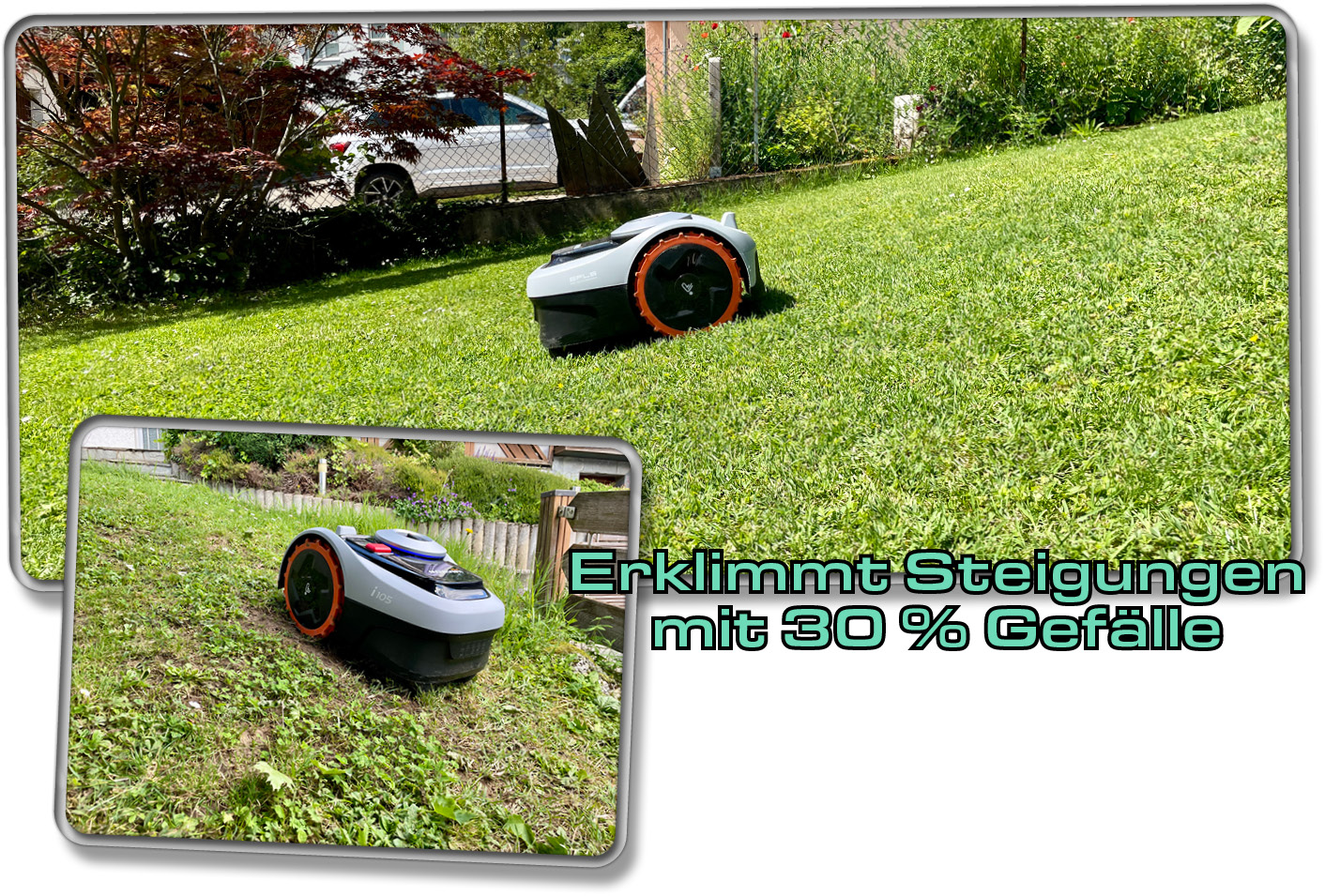 Steigungen über 30 % können zum Problem führen.