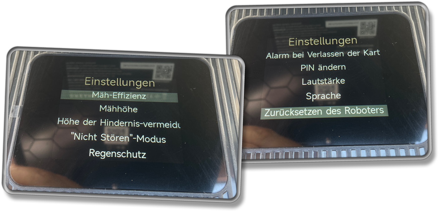 Steuerung über den Roboter - Einstellungen