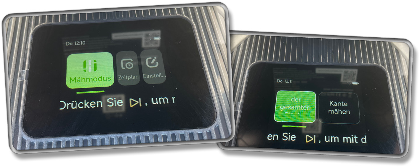 Steuerung über den Roboter - Mähmodus