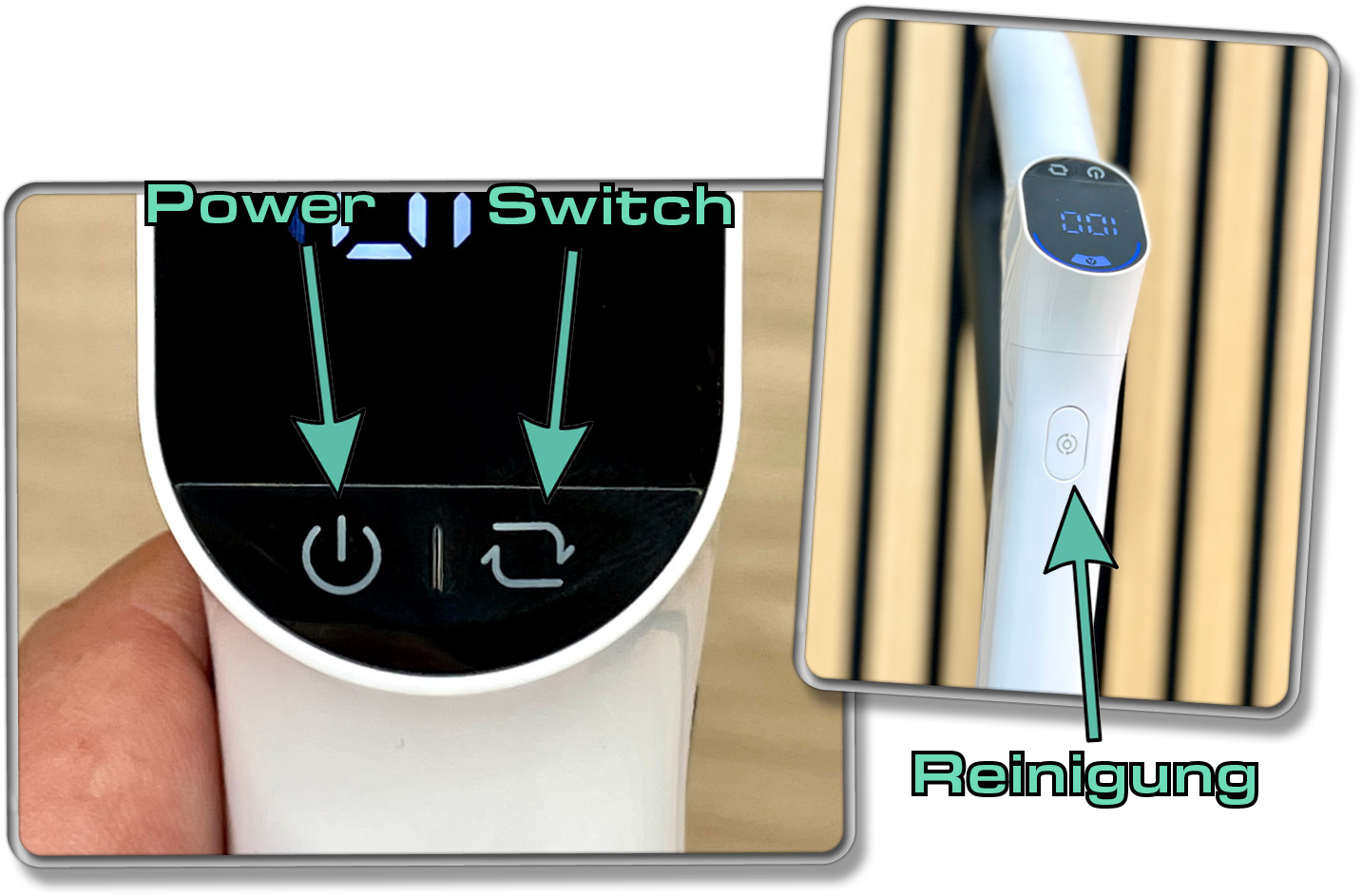 Über diese Tasten wird der Roborock Flexi Lite gesteuert