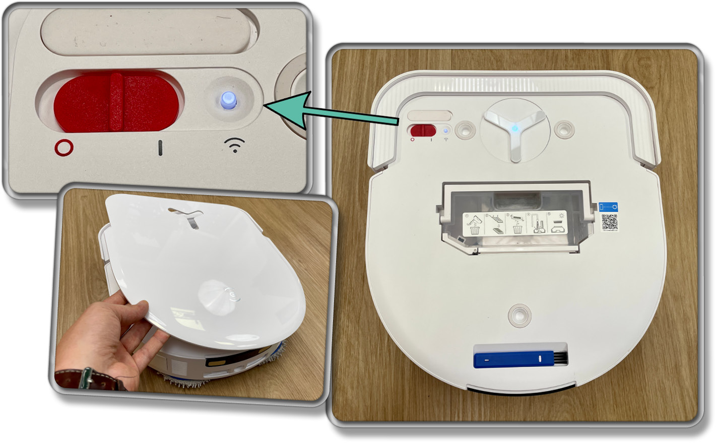 Unter der Haube gibt es ein paar Schalter und Knöpfe