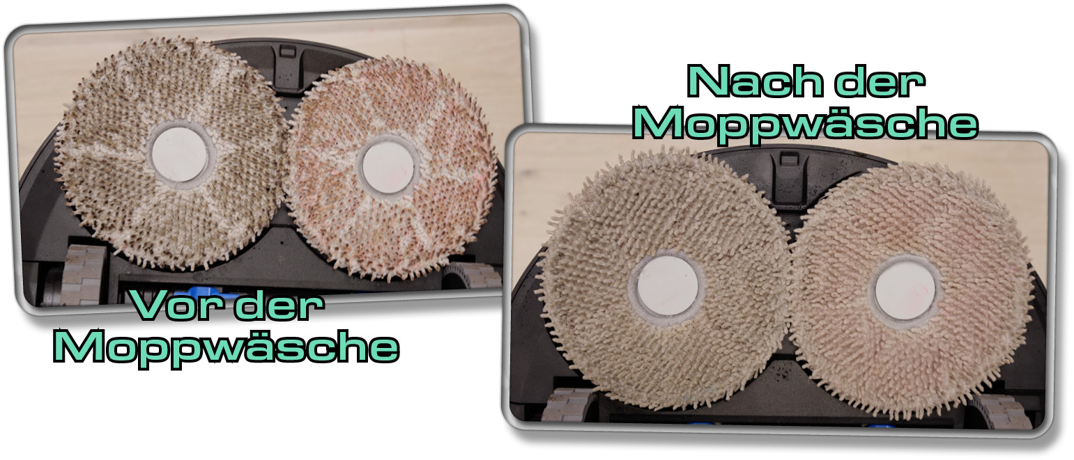Wir haben auf diesem Bild der Vergleich vor und nach der Moppwäsche