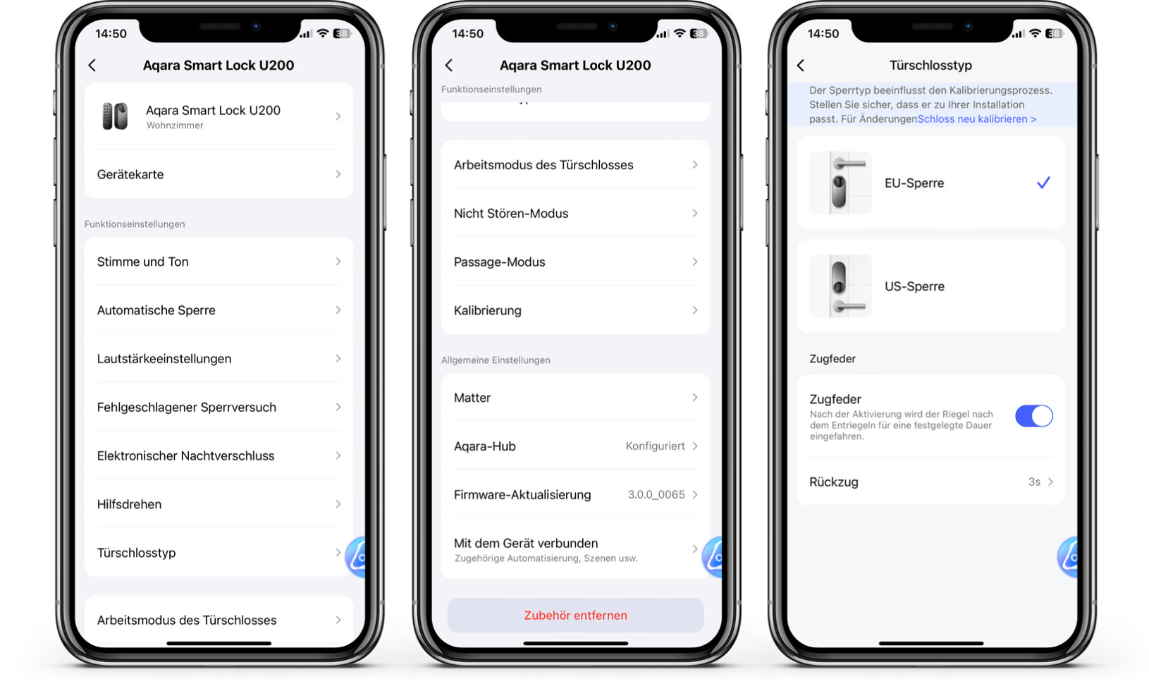 Aqara U200 - App - Einstellungen