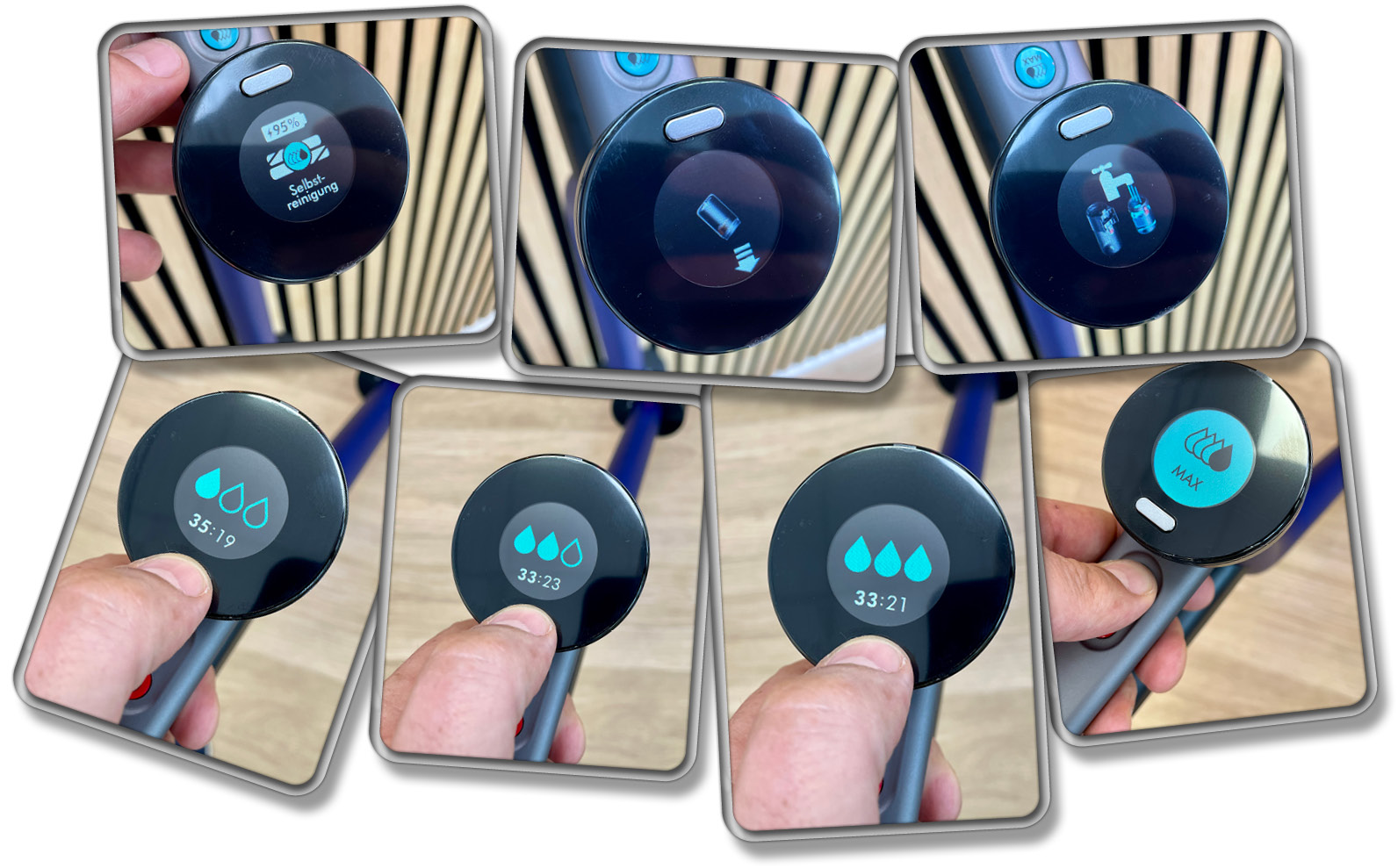 Das Display bieter verschiedene Stufen, den Akkustand und tolle Animationen