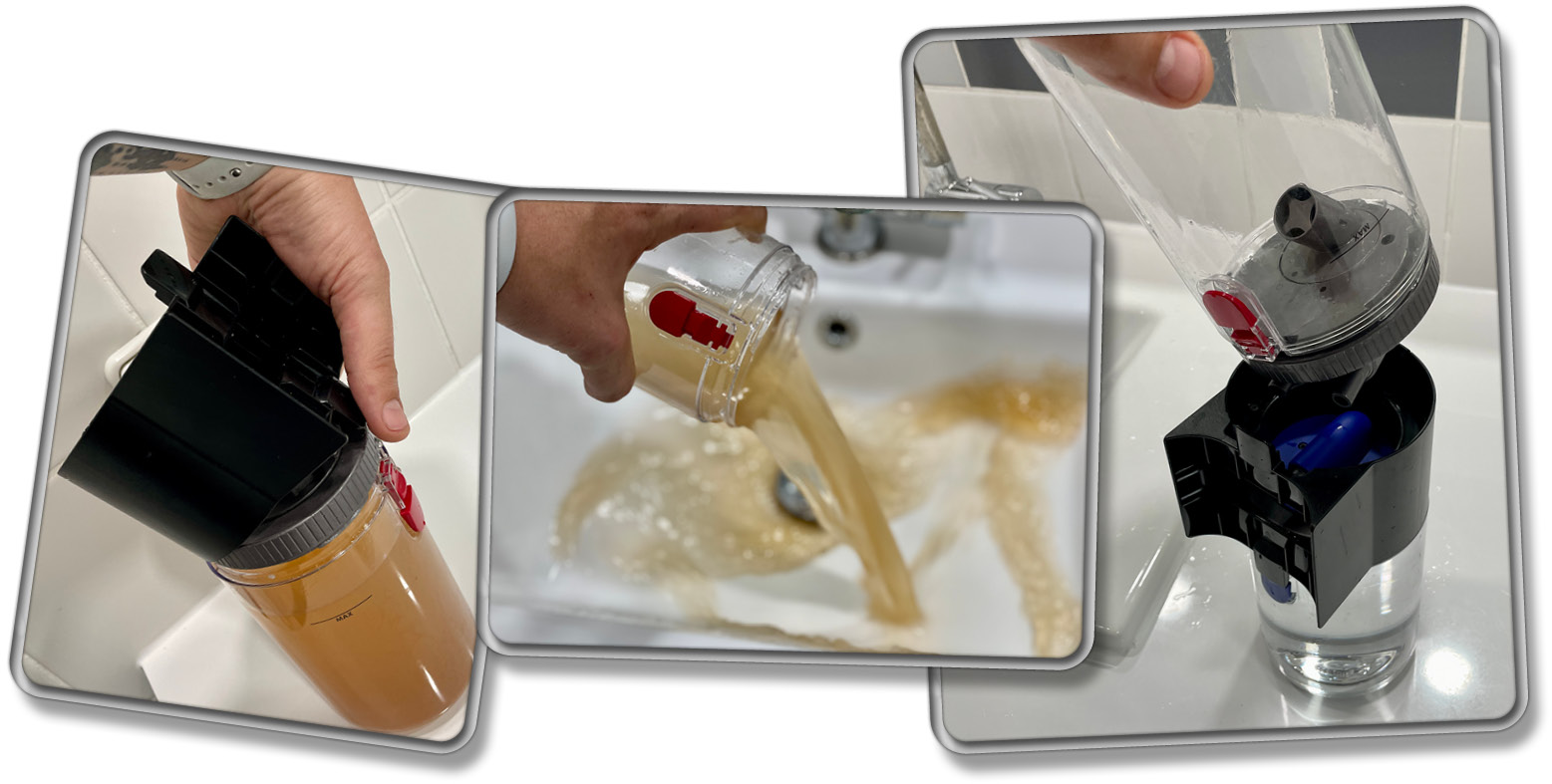 Das Entleeren des Abwassertanks