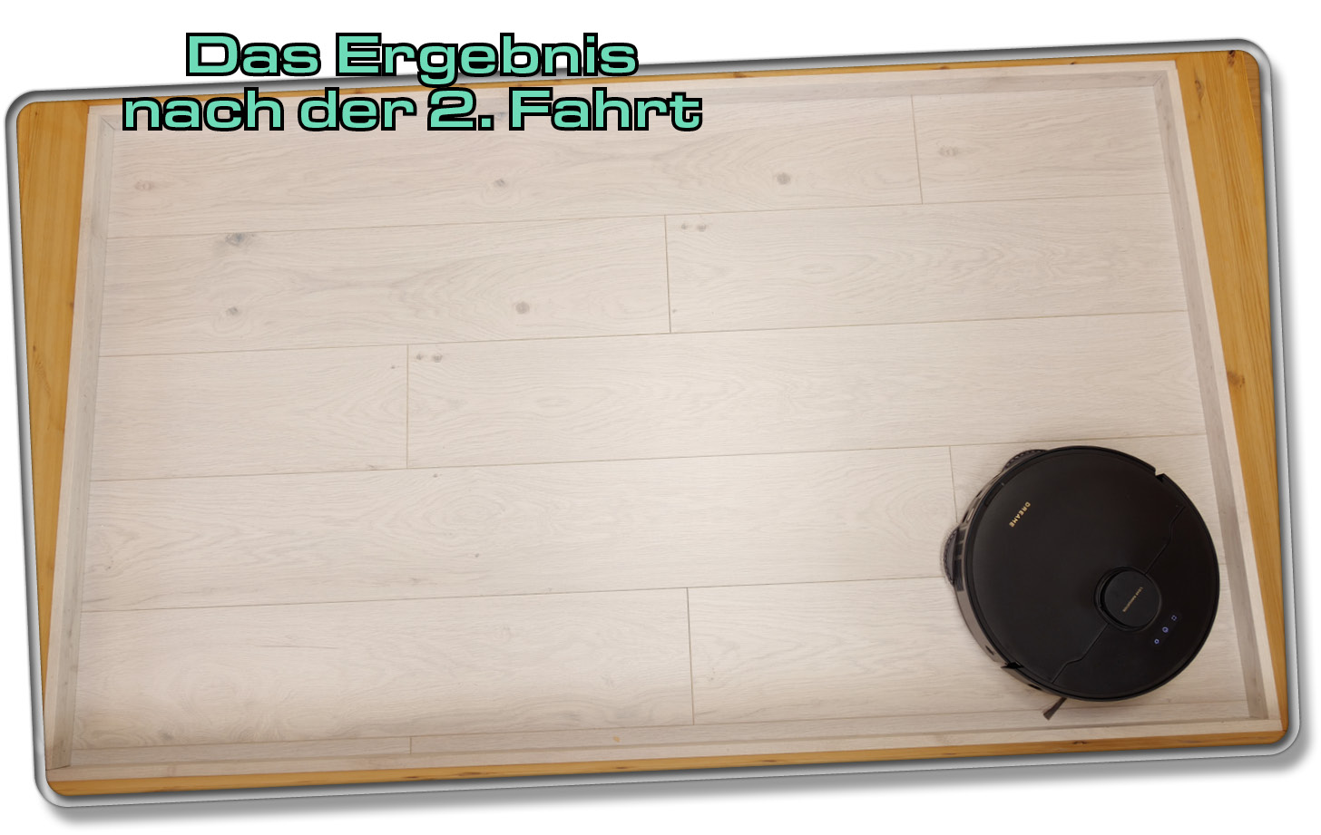 Das Saugergebnis auf Hartboden nach der 2. Fahrt