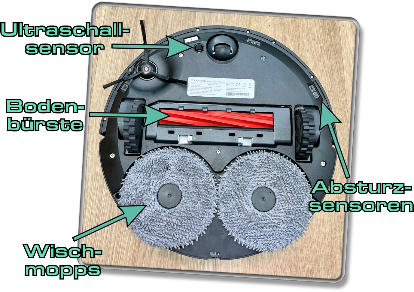 Das alles befindet sich auf der Unterseite des Roborock Qrevo S