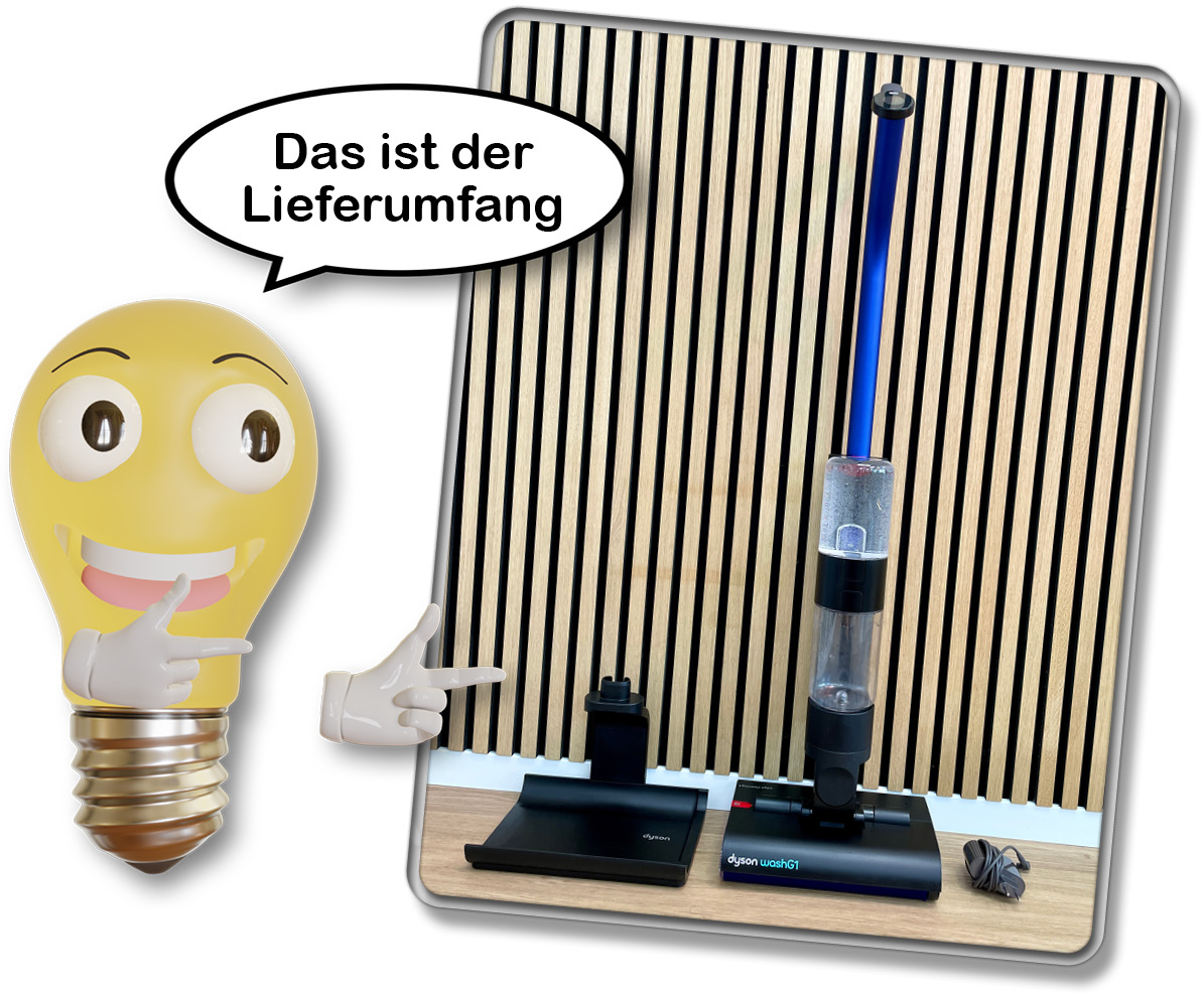 Das ist der Lieferumfang des Dyson WashG1