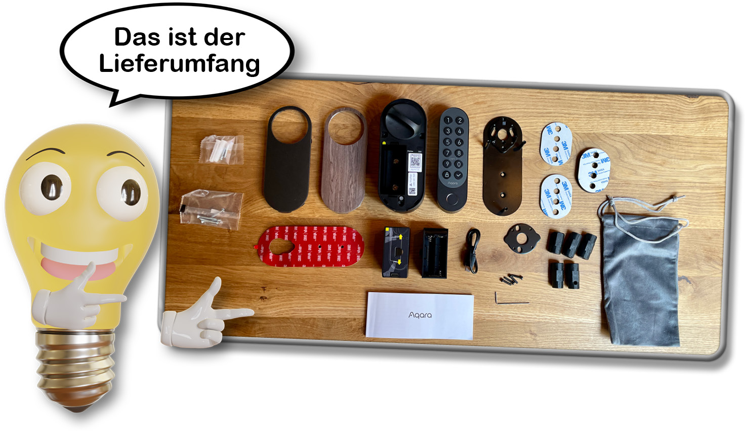 Das ist der überaus üppige Lieferumfang des Aqara U200