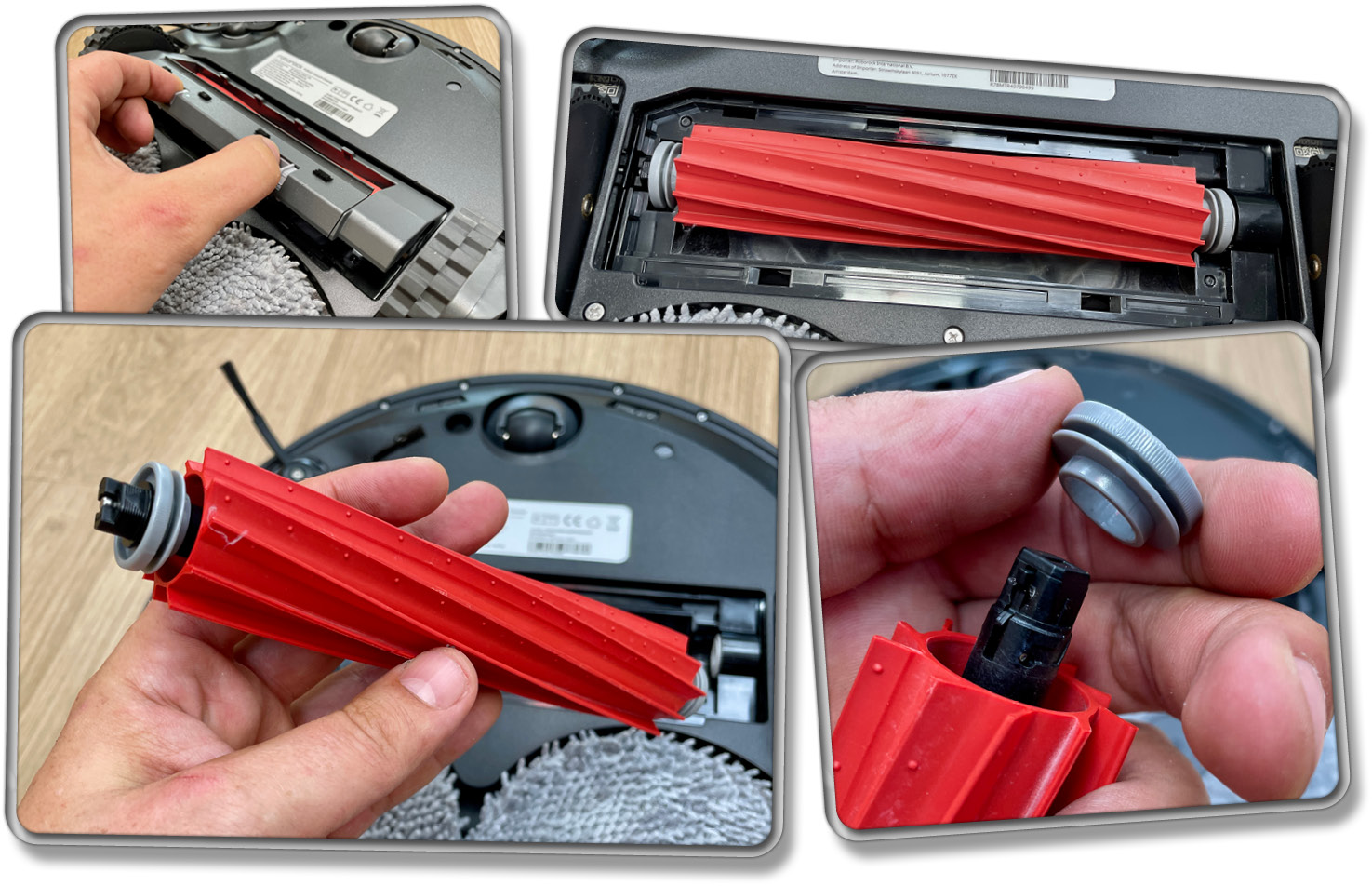 Das ist die aus Kunststoff bestehende Bodenbürste des Roborock Qrevo Pro