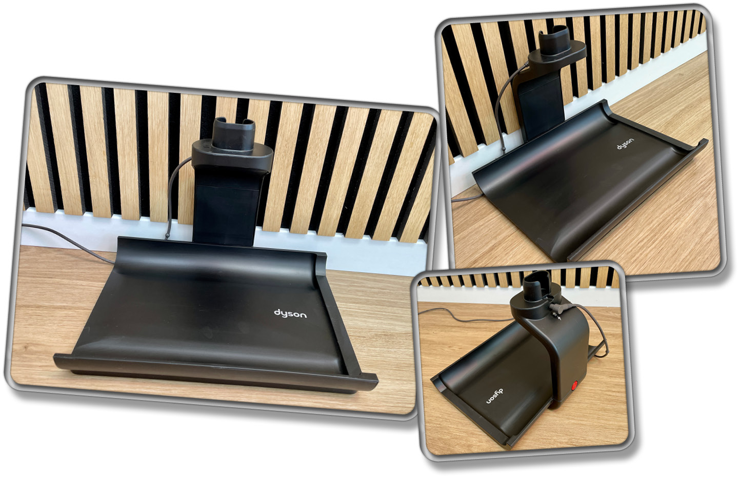 Das ist die mitgelieferte Reinigungs- und Ladestation des Dyson WashG1